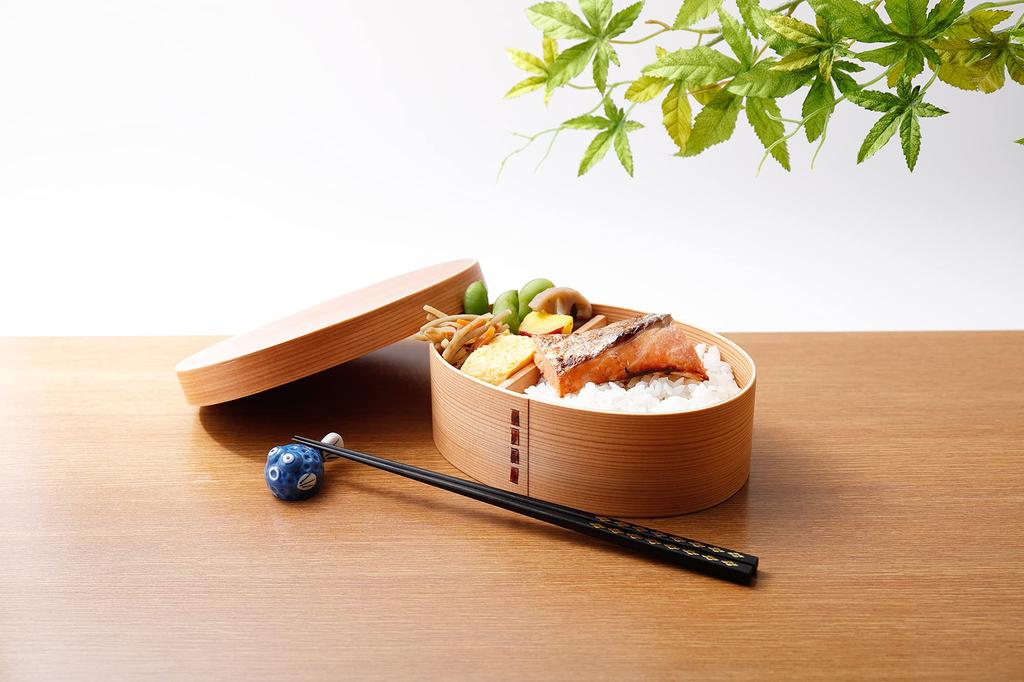 Osaka Choseido Magewappa Bento Box with Dividers and Lunch Band Brown (Oval, 550cc, Band)