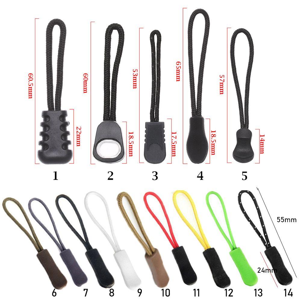 Buckle Suitcase Tent Backpack Zipper Pull Zip Puller Replacement Ends Lock Zips Cord Rope Pullers