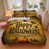 3pcs Halloween Happy Day Quilt Cover Set - Soft & Comfortable Polyester Fabric, All-Season Breathable Comforter Set For 1 Quilt Cover & 2 Pillowc