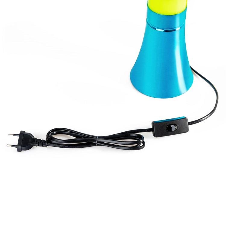 Lampa lawa niebieska lampka nocna biurkowa z lawą do salonu sypialni