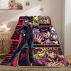 JOJO Bright 2D Print Flannel Blanket, Anime Theme for Bed Couch, Soft Travel Picnic Throw Blanket_LIAN