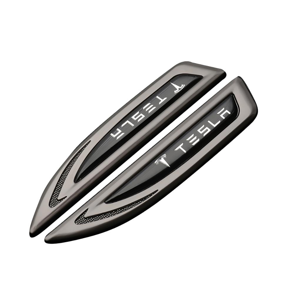 3D Metal Side Wing Badge Emblem Fender Car Sticker for Tesla Model 3 Model S Model X Model Y Roadster Invader Coil Mod WYE K80