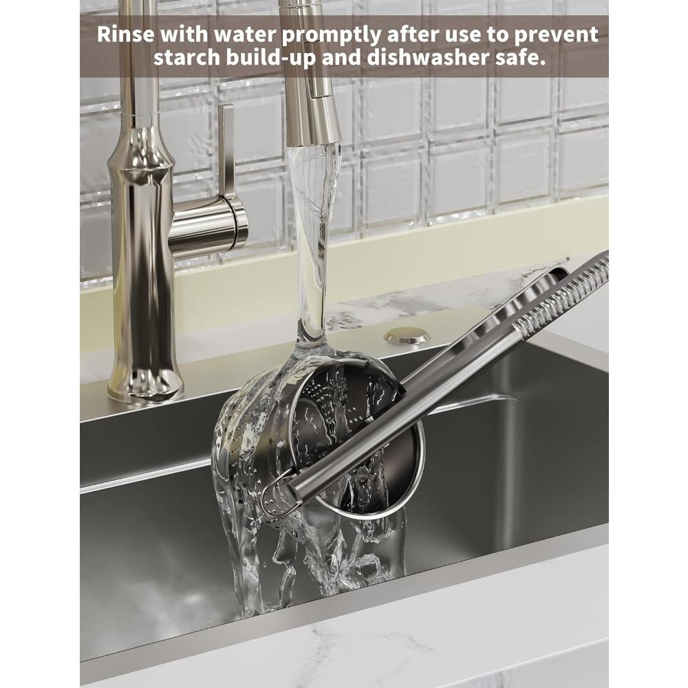 Large 15oz Potato Ricer, Stainless Steel Ricer for Mashed Potatoes, Potato Masher Kitchen Tool with Ergonomic Handle, Press and Mash Kitchen Gadget