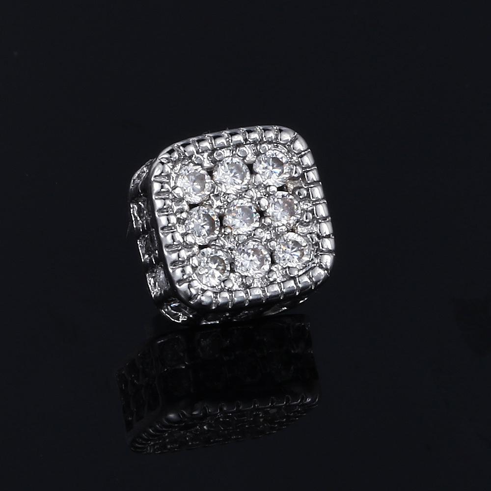 Fake Piercing Strong Magnetic Ear Clip For Men Iced Out Zircon Hip Hop Punk Silver Color Magnet Earrings Women Gifts OHE127-5