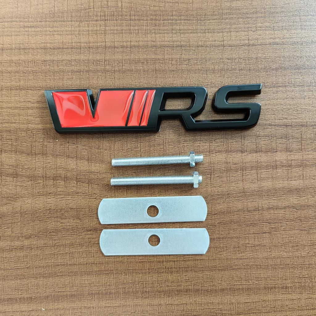 DAYB7 3D Metal RS Logo VRS Emblem Car Grill Badge For Skoda Kodiaq Rapid Fabia Octavia 1 2 3 A5 A7 MK1 MK3 MK4 VRS Sticker Accessories