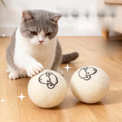 Игрушка для котенка Цельный шерстяной шарик 5 см Кошка Прочный Устойчивый к жеванию Плюшевый шарик Игрушка для саморазвлечения котенка Мячик для дразнения кошки