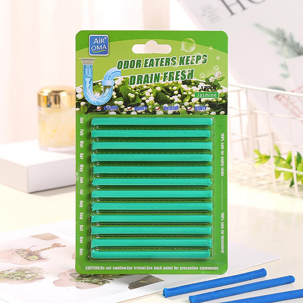 Pipe Cleaning Sticks Oil Decontamination Kitchen Toilet Bathtub Drains Cleaner 12pcs Set