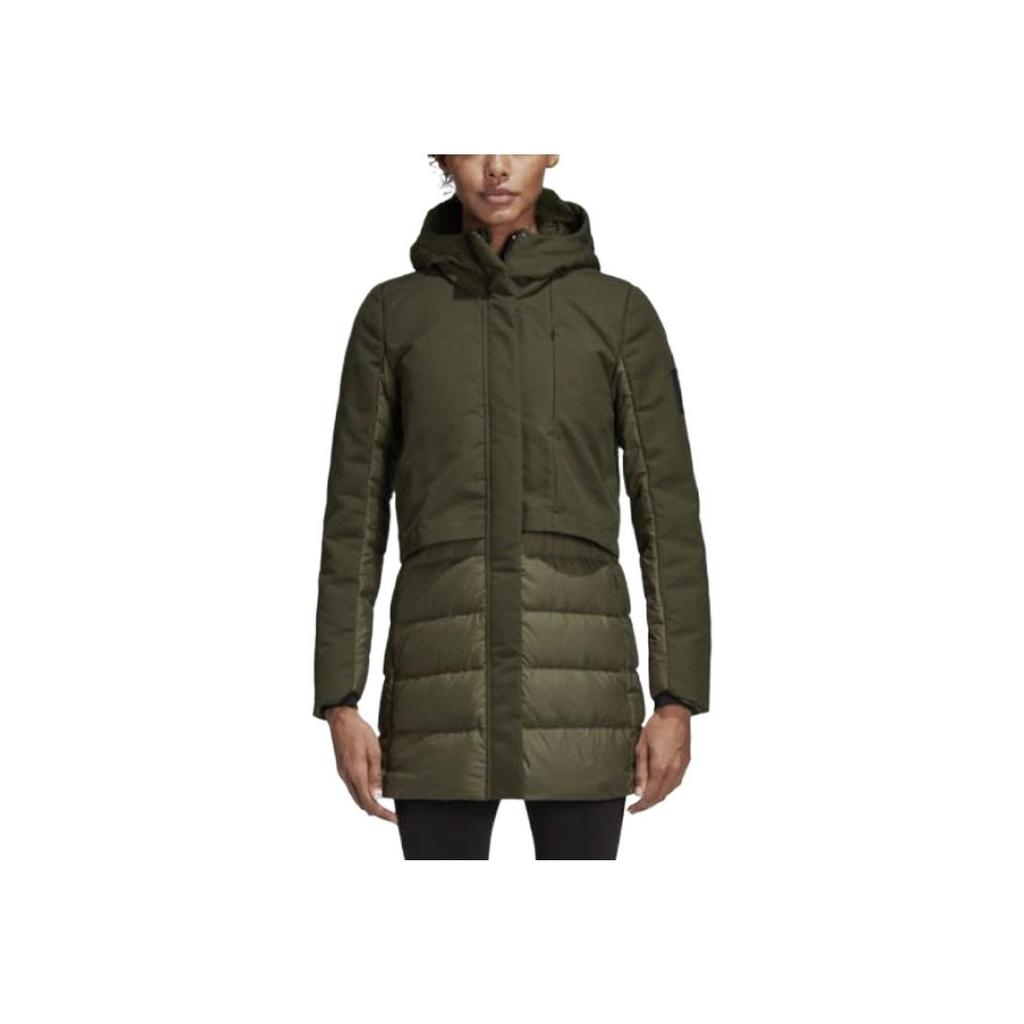 adidas Climawarm Теплая Удобная Водонепроницаемая Пуховая Куртка Женская Куртка Зеленая CY8646