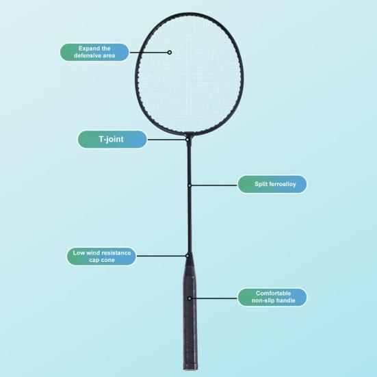 1 комплект ракеток для бадминтона, набор для взрослых, ракетка для бадминтона из сплава на 2 игрока с нескользящими ручками, профессиональное сменное оборудование для тренировок по бадминтону
