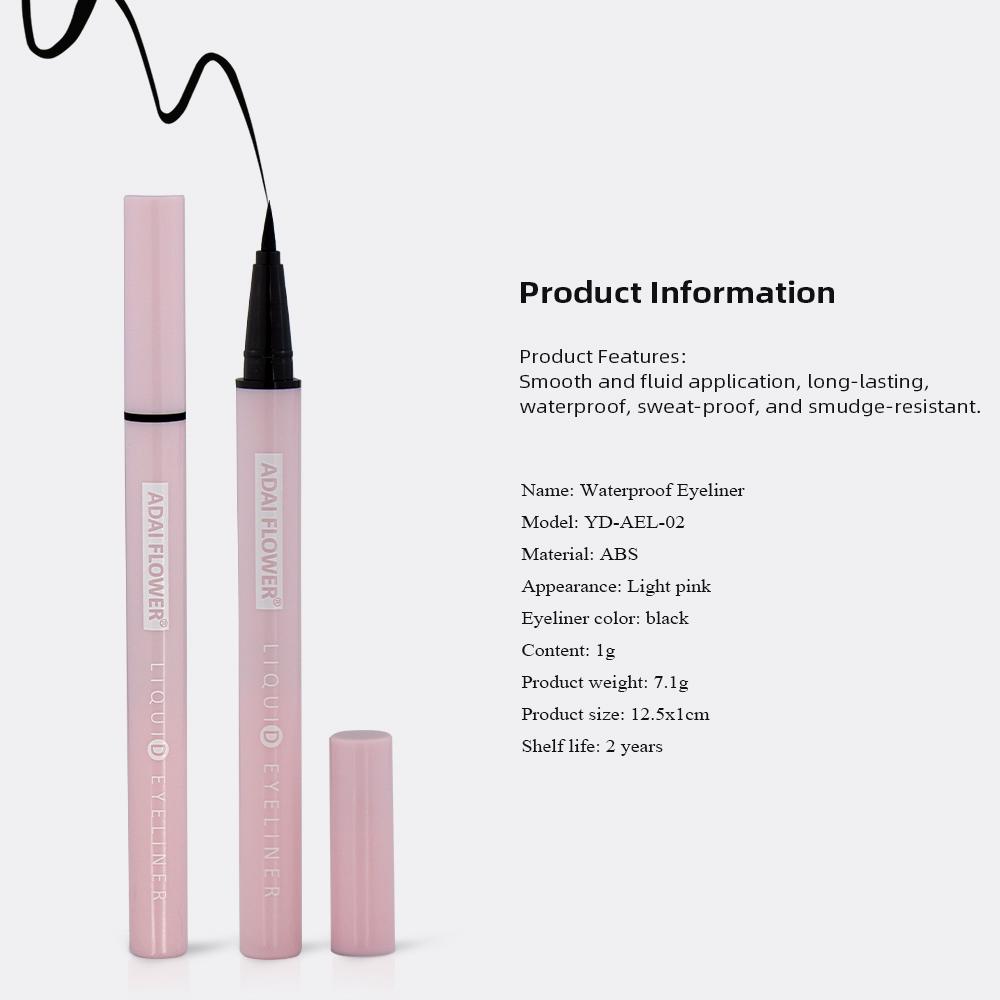 Водостойкая подводка для глаз. Не размазывается, не оставляет следов, цвет длительный. Светло-розовая подводка для глаз. Черный.