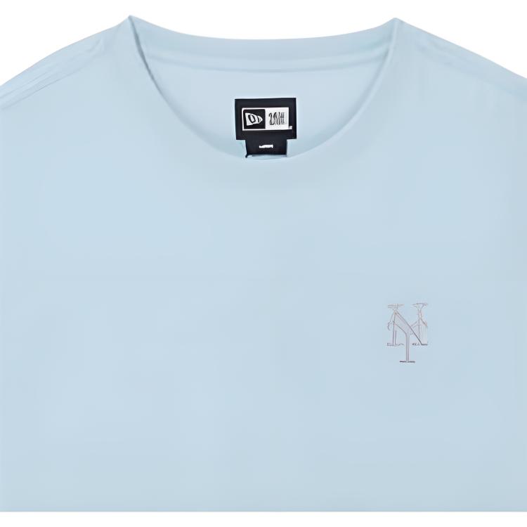 New Era Серия «Прохладное лето» MLB New York Mets Дышащая Легкая Светоотражающий Принт Универсальная Повседневная Футболка с Коротким Рукавом Унисекс Топы 14529282