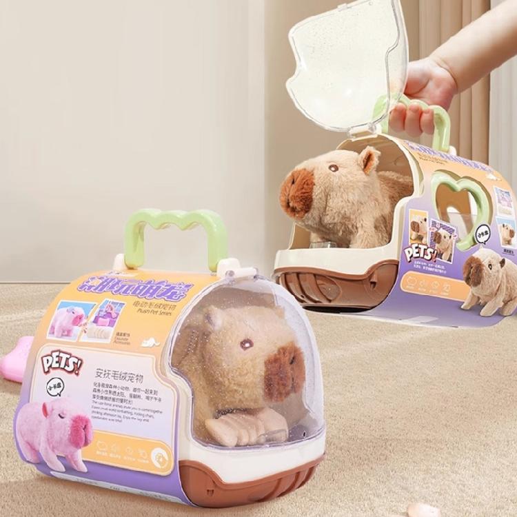 Sounding Animal Electric Pet Plush Capybara Toy with Simulation Movement Raise a Pet Toy for Kids and Toddler Fun Gift