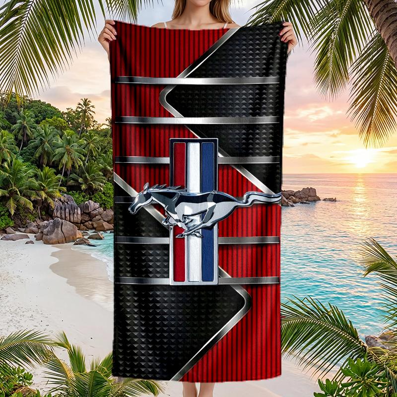 Mustang Fashion Beach Towel: Ideal for Summer Adventures Soft, absorbent and quick drying suitable for swimming and bathing