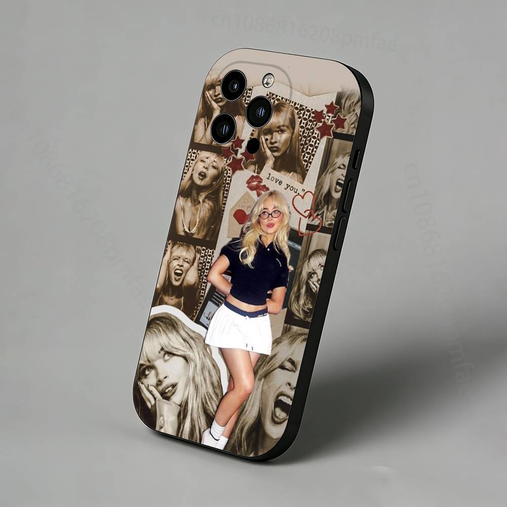 Singer S-Sabrina Carpenter Slim Back Phone Case for iPhone 17,16,15,14,13,12,11 Pro,Max,Plus,X,XS,XR,SE,Mini Protective Cover
