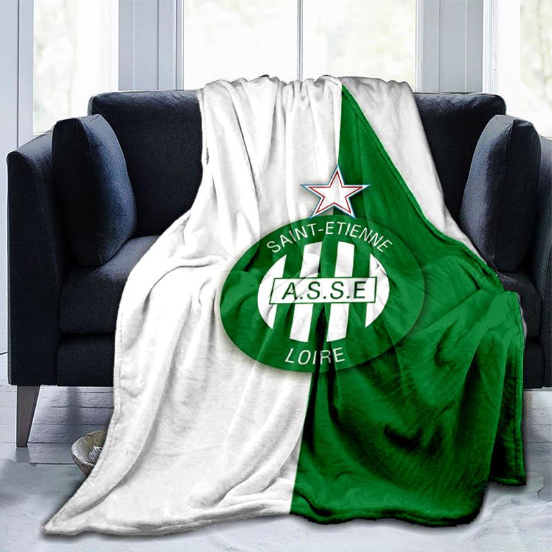 Asse Saint-etienne Crest Blanket Suitable for Sofas, Beds, Offices, And Camping - Perfect Gift for Halloween Christmas