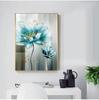 Абстрактная картина на холсте с синим цветком, современная голубая Настенная картина для гостиной, золотой принт, Cuadros Salon Decoracio