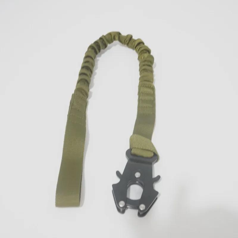 Эластичная веревка безопасности для спуска по веревке с быстроразъемной пряжкой с двумя головками для тактического использования на открытом воздухе