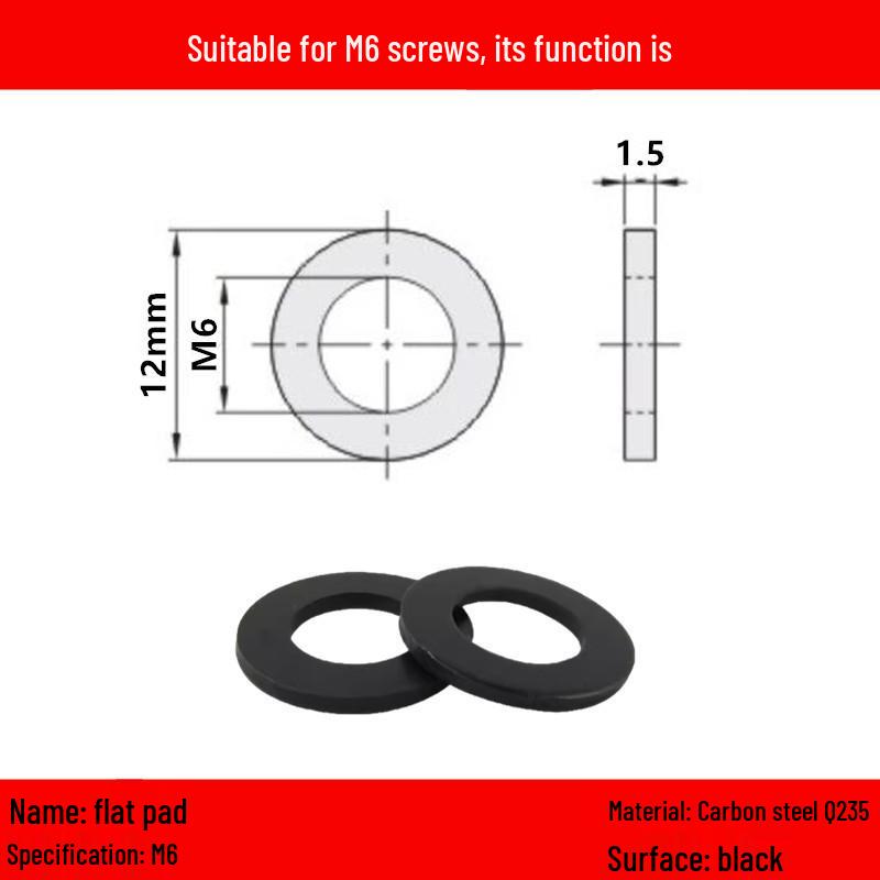 Galvanized/Stainless Steel Flat Washer Spacer - Sizes: M3, M4, M5, M6, M8, M10, M12