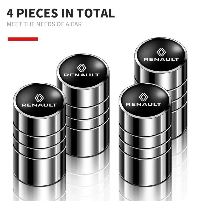 2026 Hot For Renault Interior Stickers 4PCS Car Tire Hub Valve Cover Metal Aluminum Metal Dust Cover Auto Accessories For Renaul