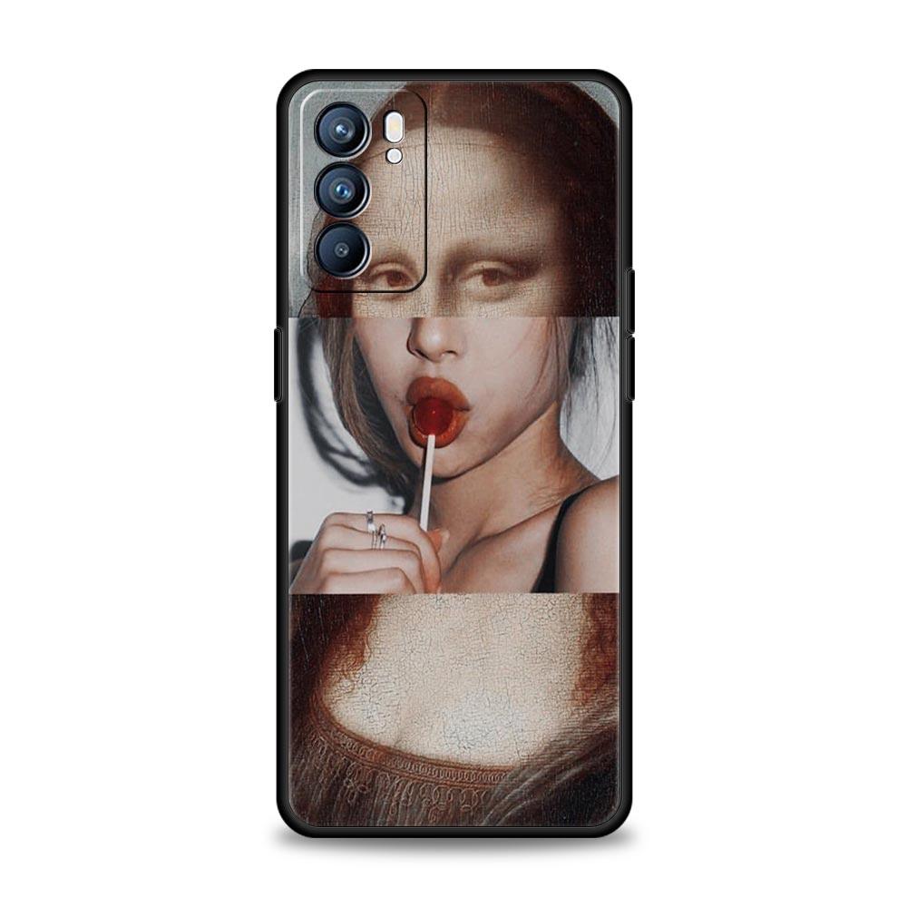 Чехол для телефона Oppo Find X6 X5 A54 A53 A52 A9 A15 A95 A17 A16 A76 A74 A57 Reno7 Reno6 Pro Plus 5G с рисунком 'Мона Лиза Ван Гог' Маслом