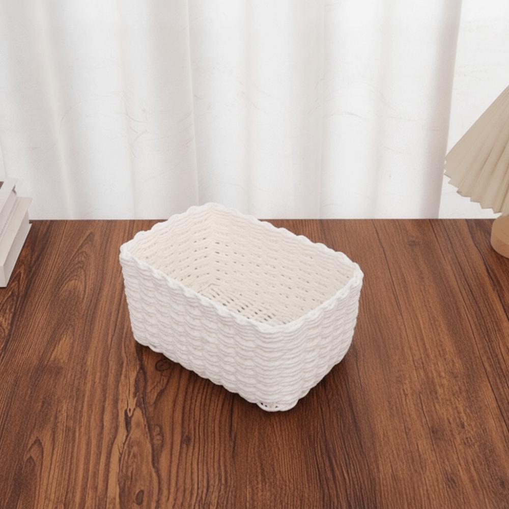 Square Desktop Organizer Handwoven Storage Box High Quality Storage Bins Office Storage