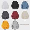 Unisex Spring/Autumn Combed Cotton Long Sleeve T-Shirt: 190g Solid Color, Loose Fit, Round Neck, Large Size Bottoming Shirt