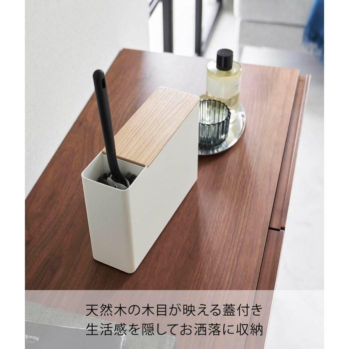 [Yamazaki] Handheld Wiper Stand with Replacement Mop Holder, Natural, W23.1 x D7.2 x H16.7cm, RIN, Holds 6 Replacement Mops, 1837