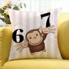 CCurious George Monkey  Various Sizes Square Pillow Case For Car Home Bedchamber Decor