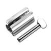 Toothpaste Tube Squeezer Stainless Steel Toothpaste Roller with Rotating Handle Labor Saving Toothpaste Tube Wringer Cleanser Presser