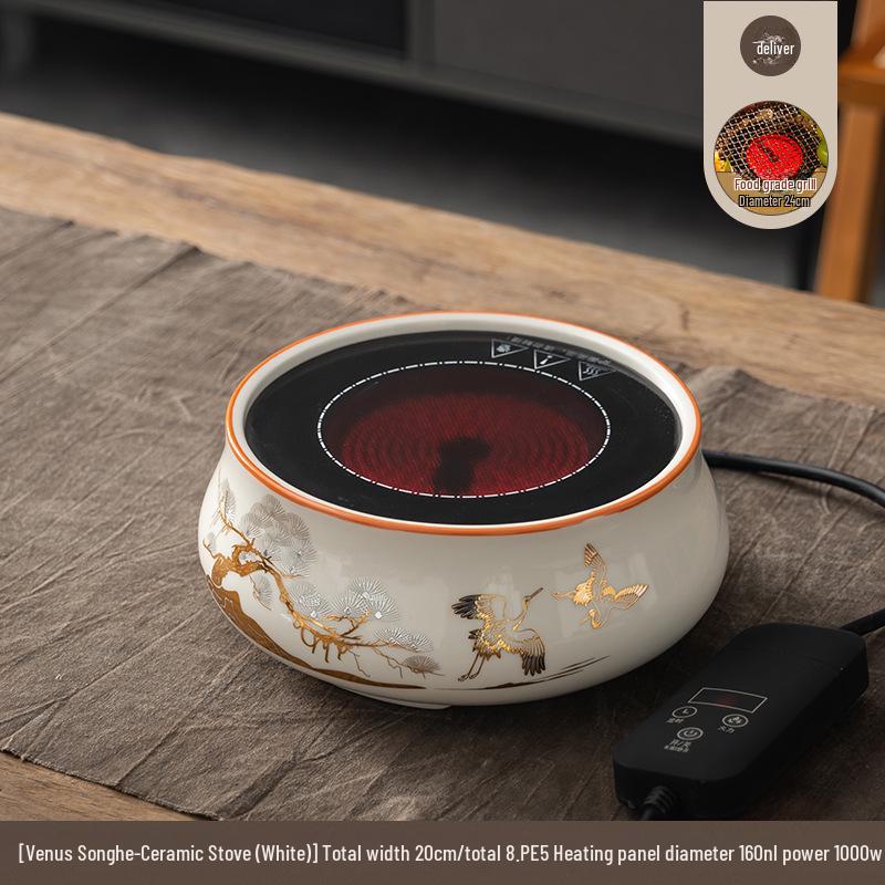 Электрический керамический чайный сервиз с индукционной плитой: Стеклянный кипятильник и пароварка для заваривания полезного чая