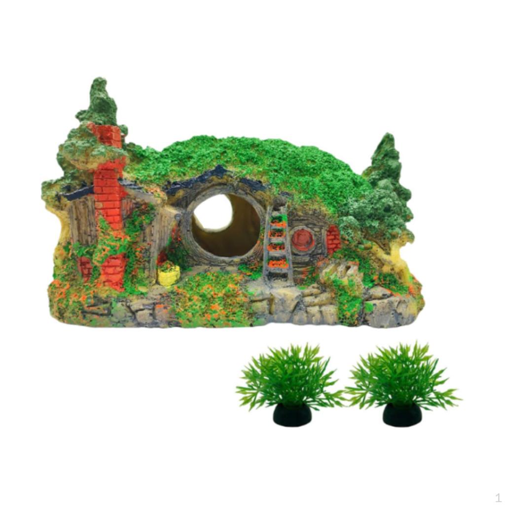 Aquarium Decor House Cave Hole Shelter, Accessories for Betta, Creative, Fish Tank Hut,