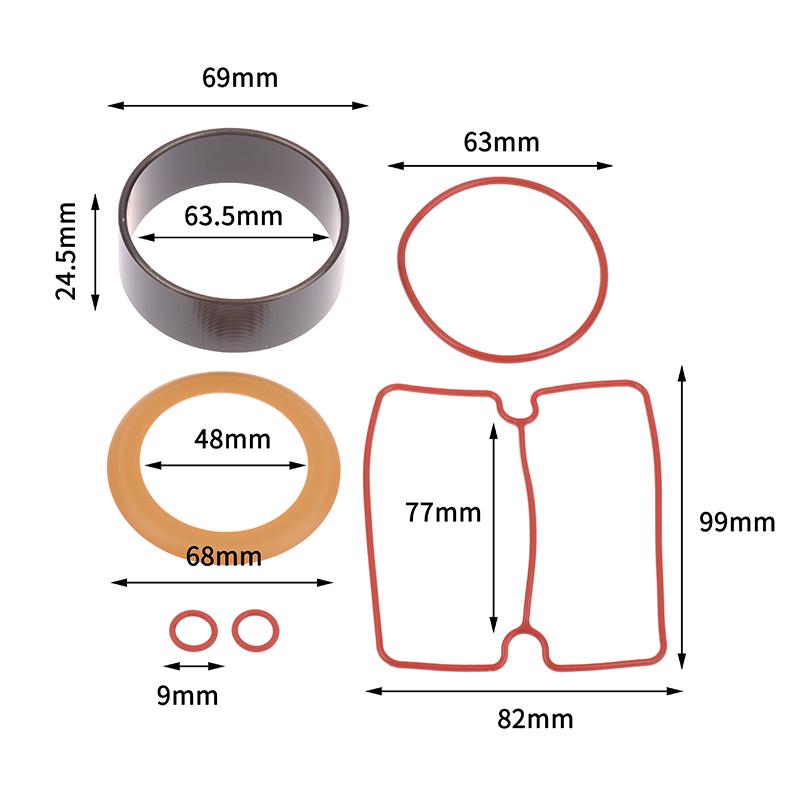 1Set Vacuum Pump Oil-Free Mute Air Compressor Cylinder Sleeve Piston Cylinder Ring Kit For Mute Air 550W 750W 1100W 1500W