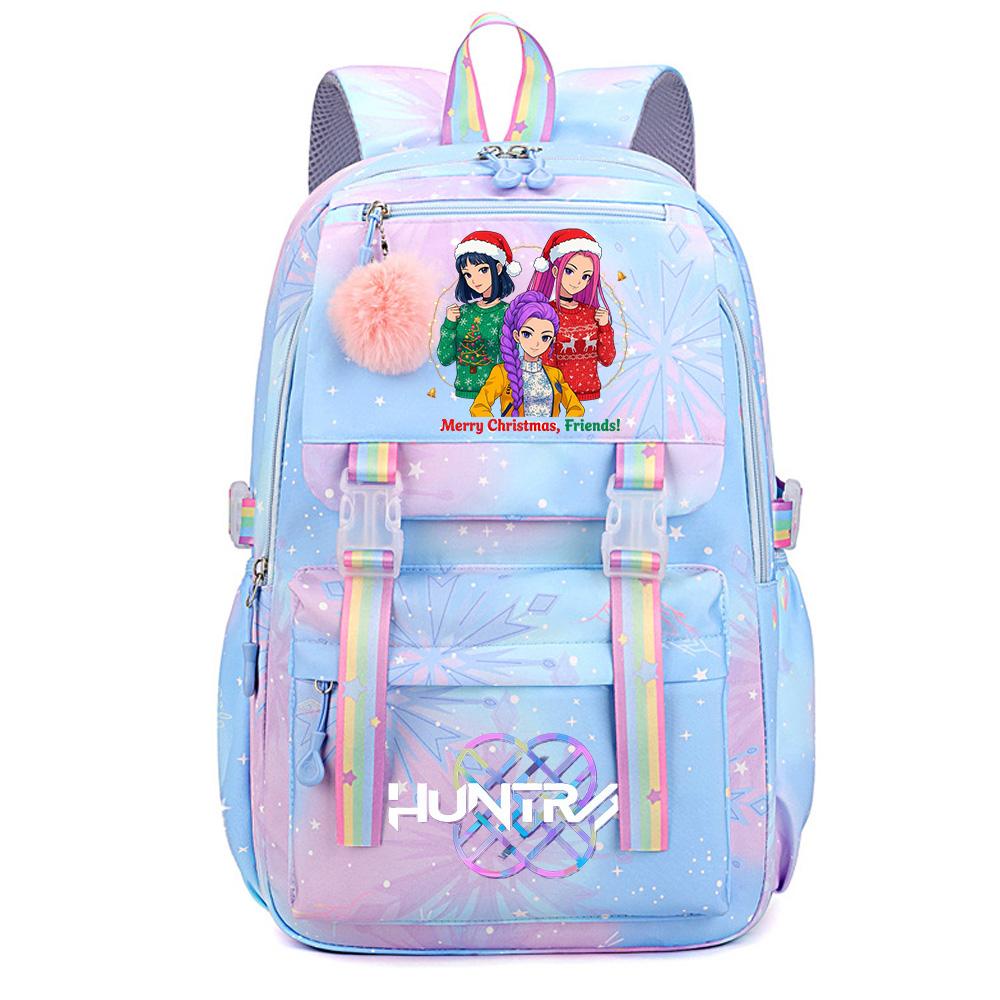 Christmas K-Pop Demon Hunters Printed Large Capacity Waterproof Backpack Teenger Student Girl Boy Schoolbag Bookbag Women Large Capacity Travel Bag