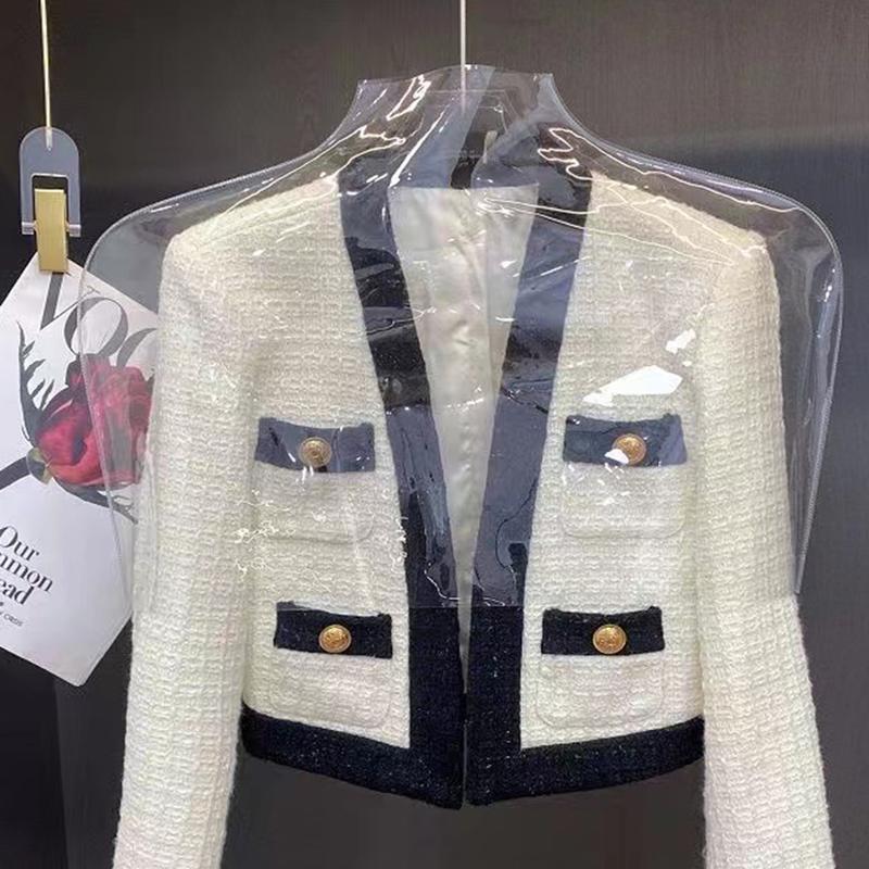 Весенний маленький ароматный твидовый пиджак, женский пиджак, пальто, короткое пальто на пуговицах с длинными рукавами, осеннее повседневное женское офисное пальто