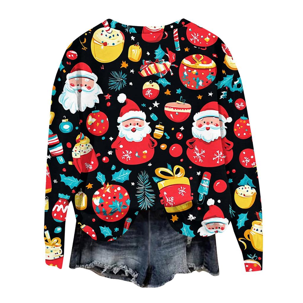 Women  Winter Tops Women's Long Sleeve Sweatshirt Casual Crewneck Loose Fit Pollover Fleece Tops