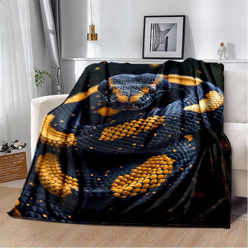 Gothic Snake Serpent Python Viper Blankets Soft Throw Blanket for Home Bedroom Bed Sofa Picnic Travel Office Cover Kids gift
