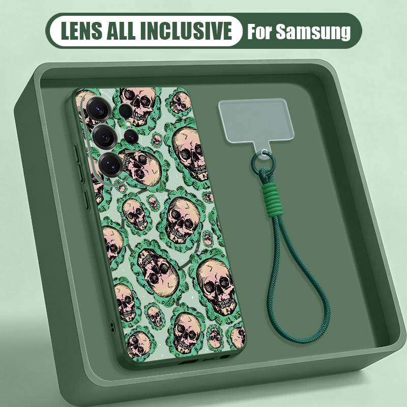 Яркий чехол с рисунком скелета для Samsung S26 S25 Ultra S24 S23 FE S22 A15 A16 A17 A35 A36 A37 A54 A55 A56 A57 5G Гибридный матовый чехол с магнитом