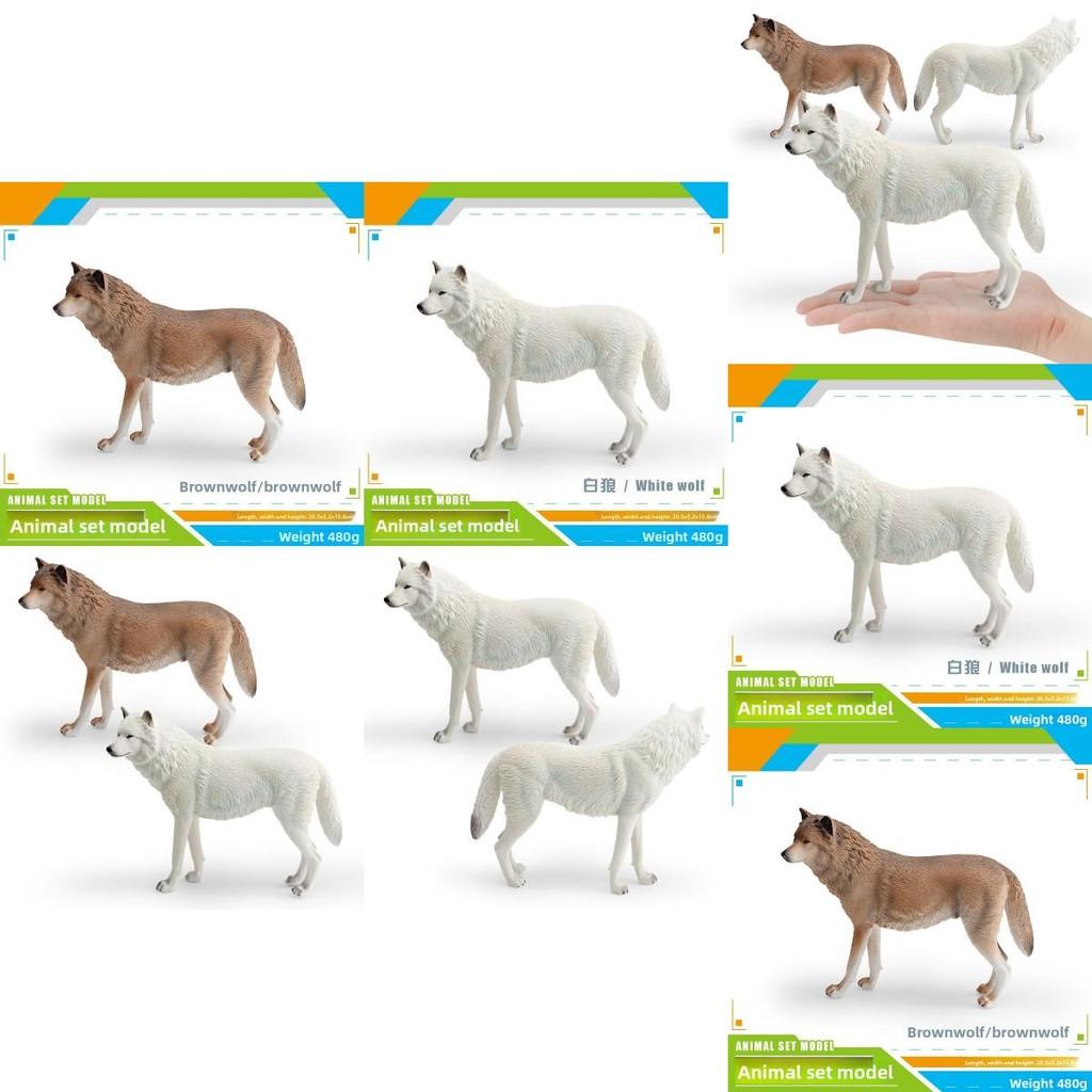 Реалистичная фигурка волка из лесной дикой природы, модель животного из ПВХ для детей, дошкольное образование