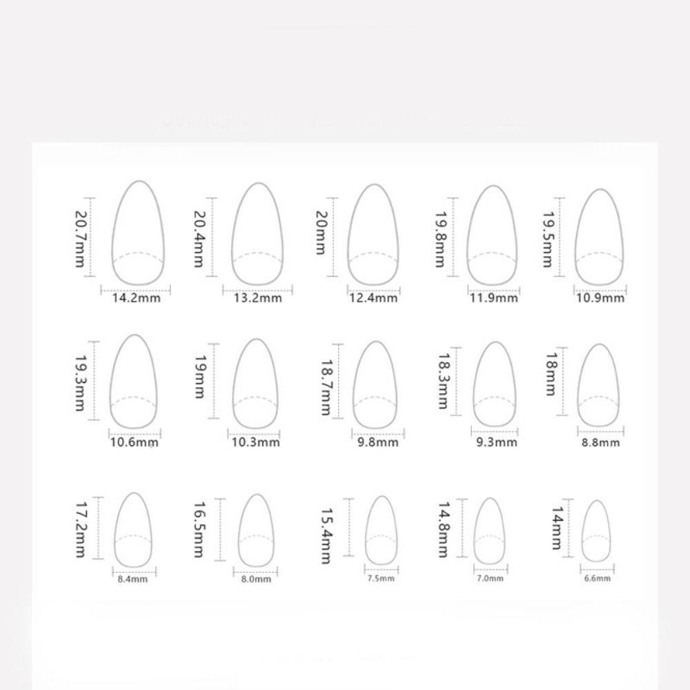 French Fake Nials Long Almond Nail Tips Manicure Press On Nails DIY