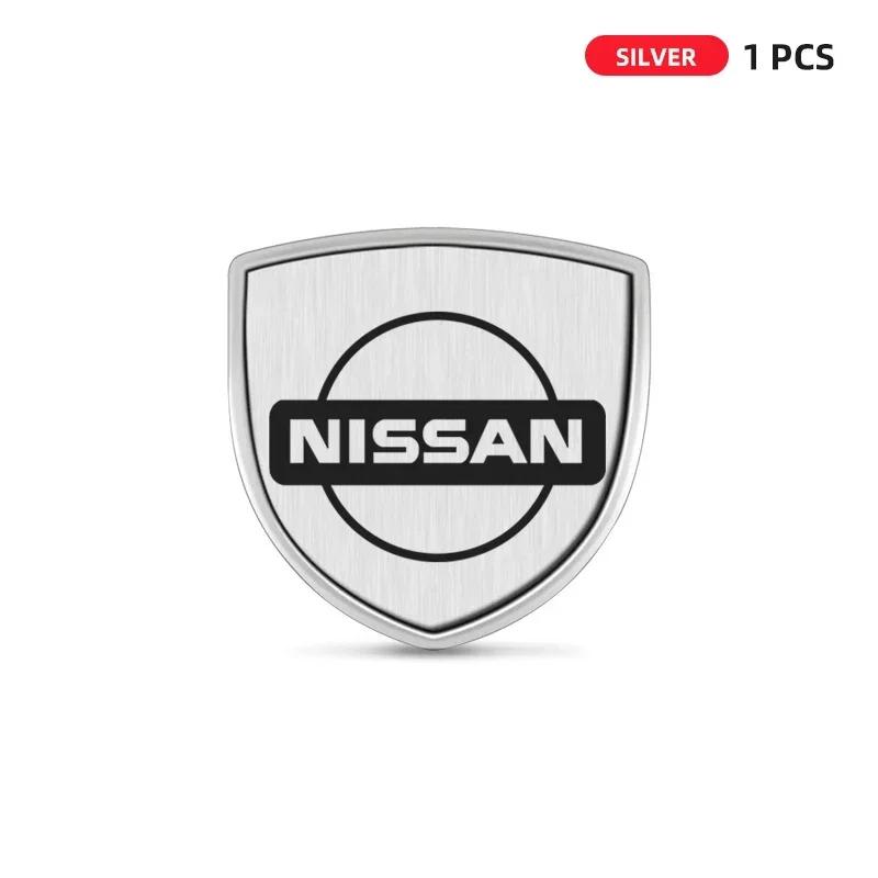 1/2pcs 3D Metal Car Styling Shield Emblem Badge Stickers For Nissan X-trail Qashqai Note Juke Sentra Patrol Almera Navara Leaf