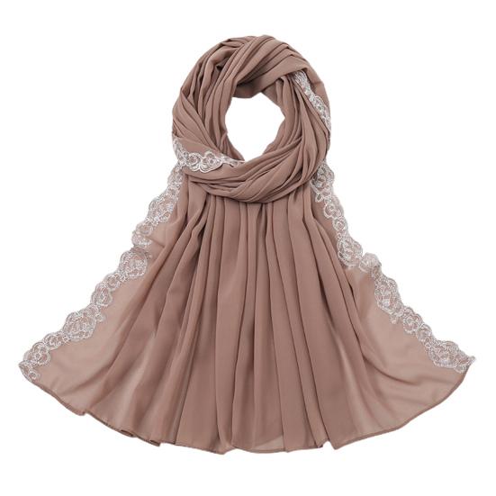 Anti-fade Soft Beautiful Stylish Summer Solid Color Ultra-thin Chiffon Scarf Turban