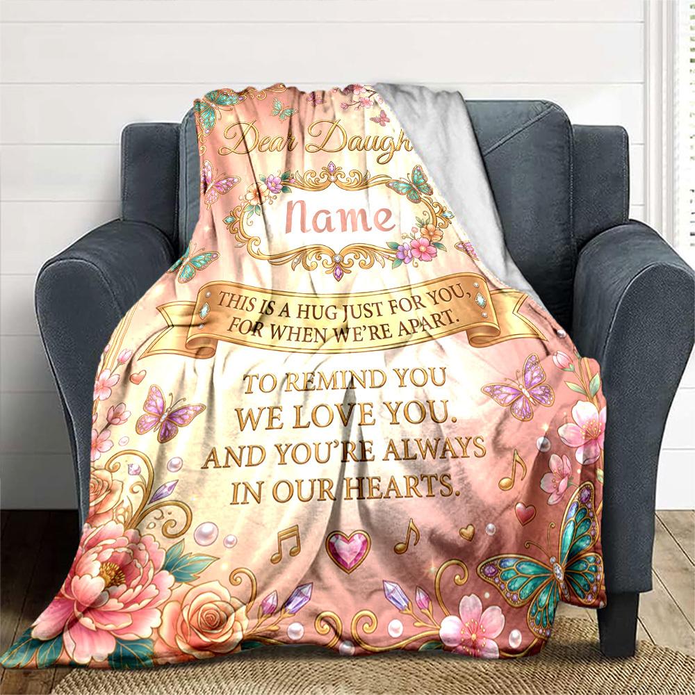 Love Letter To Daughter Multipurpose Blanket Ultrasoft Versatile For Sofa Couch Office Bed Picnics Ideal For All Seasons Cozy Home Lovers Suitable For