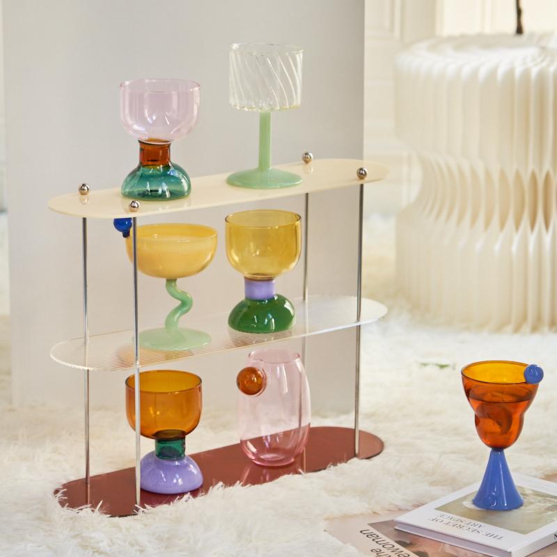 Стеклянный бокал ручной работы для вина Винтажная миска для мороженого, хлопьев, бокалы, стеклянная кружка, посуда для напитков, барная утварь, бокалы для шампанского