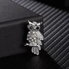 Rinhoo Lovely Owl Brooches Korean Trendy Rhinestone Brooch Badge Pin Bird Animal Party Casual Suit Decoration Badge Corsage Gift