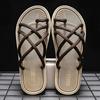 Summer Men's Woven Rope Flip-flops EVA Platform Durable Non-slip Sandals for Men Outdoor Beach Slippers Sandalias De Hombre 2025