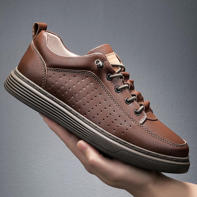 Fashion Genuine Leather Men's Shoes High Quality Sneakers for Men Handmade Italian Business Casual Shoes Outdoor Sport Skateboard Shoes