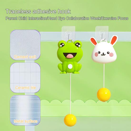 1 Набор Тренажер для тенниса Высокоэластичный Регулируемый по высоте Координация рук и глаз Тренажер для настольного тенниса с мультяшным кроликом для занятий спортом в помещении