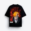 Футболка с принтом маски Ичиго Куросаки из аниме Bleach, мужская и женская, хлопковая, с коротким рукавом, уличная