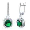 Серебряные серьги с изумрудом nano 3.797ct (1966358)