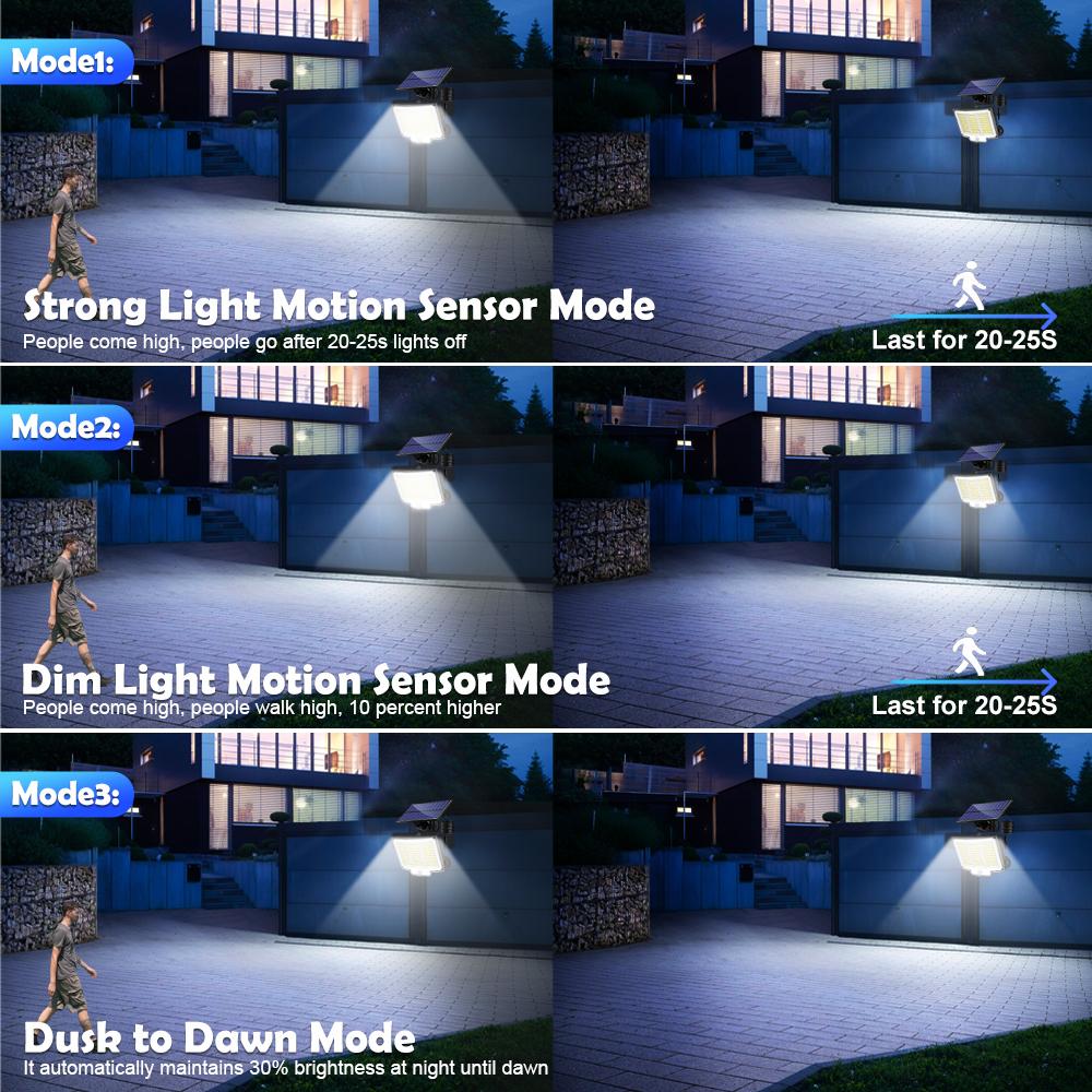 210/236 Светодиодные солнечные фонари для улицы с 3 режимами, настенный светильник с солнечным датчиком движения, солнечные фонари безопасности, садовый декор, для сараев, патио